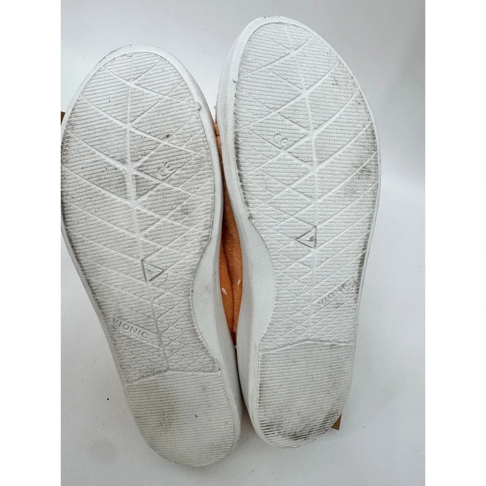 Vionic Pismo Sneakers Women 8.5 Orange Terry Cloth Slip On Casual